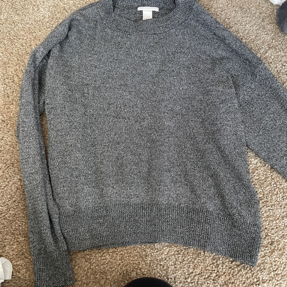 Shimmery gray sweater